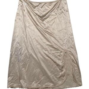 Vintage JCPenney Half Slip Skirt – Rose Nude Beige Satin with Lace Trim  Small